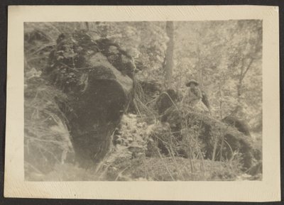 [Mulher sobre rochas no bosque]. de Louis Fleckenstein