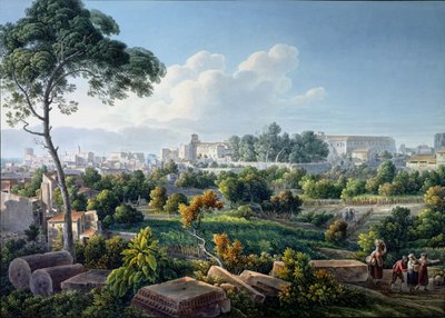 Vista do Monte Esquilino, Roma, c.1800 de Louis Francois Cassas