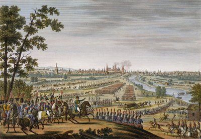 A entrada dos franceses em Moscou, 14 de setembro de 1812, gravada por Edme Bovinet (1767-1832) (aquatint) de Louis Francois Couche