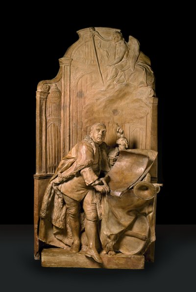 Modello para o monumento a George Frideric Handel na Abadia de Westminster (terracota e gesso de Paris) de Louis Francois Roubillac