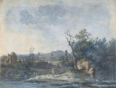 Números em uma estrada de campo, n.d.. de Louis Gabriel Moreau