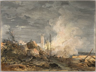 Fogo no Porto de Louis Gabriel Moreau