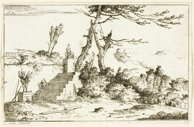 Paisagem com Estátua Clássica de Louis Gabriel Moreau