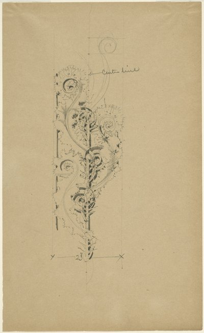 Teatro McVickers: Esboço para a Banda Ornamental Sem Título de Louis H. Sullivan