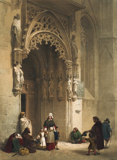 Igreja de São Sebald, Nuremberg, folha 12 de &39;portfólio de esboços de Haghe: Bélgica, Alemanha&39;, c.1845-55 de Louis Haghe