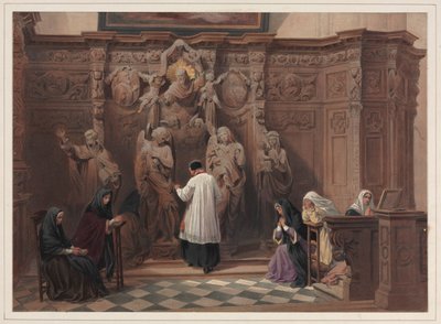 Confessional, Igreja de São Paulo, Antuérpia, 1838. de Louis Haghe