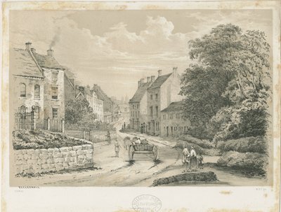 Eccleshall Village: litografia de Louis Haghe