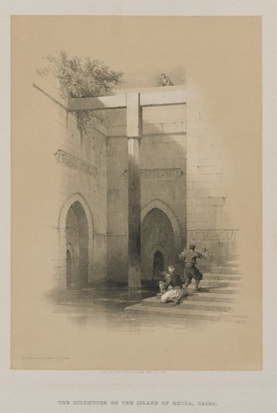 Egito e Núbia, Volume III: O Nileômetro. Ilha de Rhoda, 1849. de Louis Haghe
