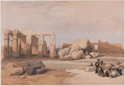 Egito e Núbia, Volume II: Fragmentos dos Grandes Colossos no Memnonium, Tebas de Louis Haghe