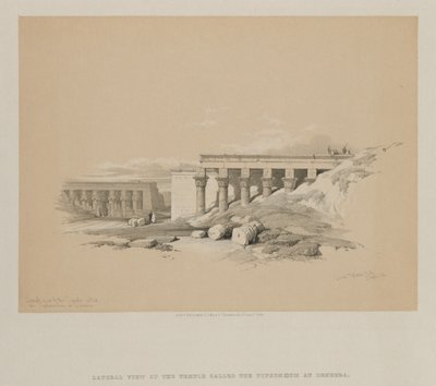 Egito e Núbia, volume II: Vista lateral do templo, chamada Typhonoeum em Dendera, 1848. de Louis Haghe
