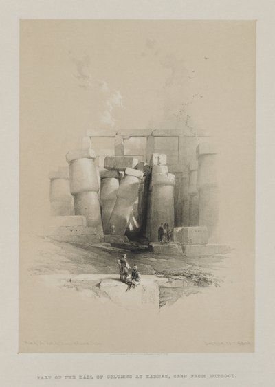 Egito e Núbia, Volume II: Parte do Salão das Colunas em Karnak, Tebas de Louis Haghe
