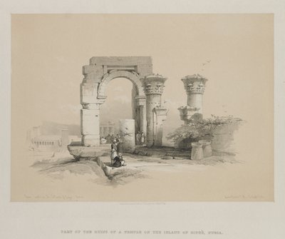 Egito e Núbia, Volume II: Ruínas - Templo na Ilha de Biggeh, Núbia de Louis Haghe