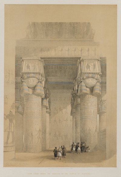 Egito e Núbia, volume II: vista de baixo do pórtico do templo de Dendera, 1849. de Louis Haghe