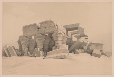 Egito e Núbia: Volume I - Nº 1, Nº 2, Restos do Pórtico do Templo de Kom Ombo, 1838. de Louis Haghe