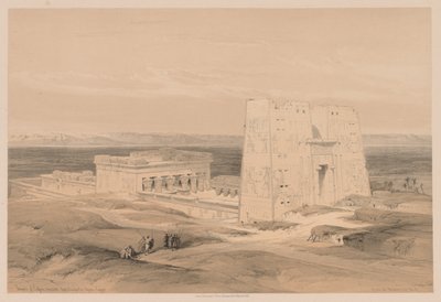 Egito e Núbia: Volume I - No. 34, Templo de Edfou. Apolinopolis antiga, Alto Egito de Louis Haghe