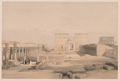 Egito e Núbia: Volume I - No. 42, Grande Aproximação ao Templo de Philae, Núbia de Louis Haghe