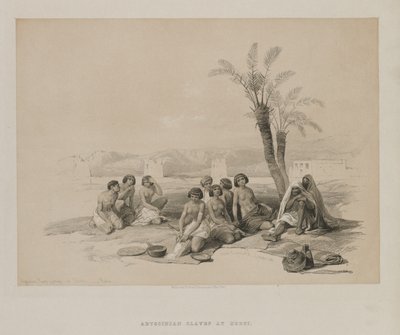 Egito e Núbia, Volume I: Escravos Abissínios Descansando em Korti-Nubia de Louis Haghe