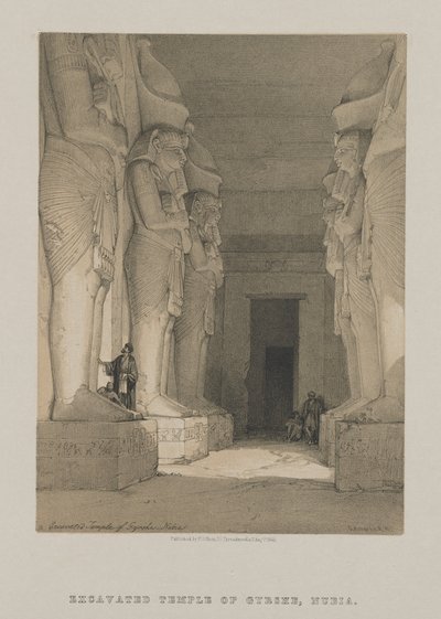 Egito e Núbia, Volume I: Templo escavado de Gyrshe, Núbia de Louis Haghe