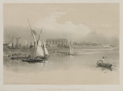 Egito e Núbia, Volume I: Visão Geral das Ruínas de Luxor, do Nilo de Louis Haghe
