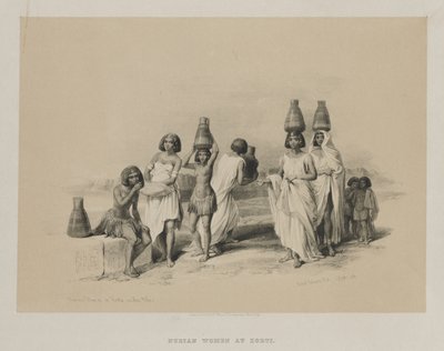 Egito e Núbia, Volume I: Mulheres Núbias em Kortie, no Nilo de Louis Haghe