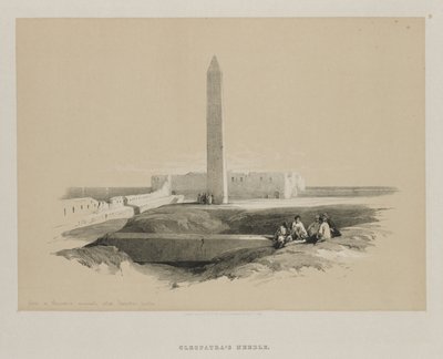 Egito e Núbia, Volume I: Obelisco em Alexandria, vulgarmente chamado Cleopatras Needle, 1846. de Louis Haghe