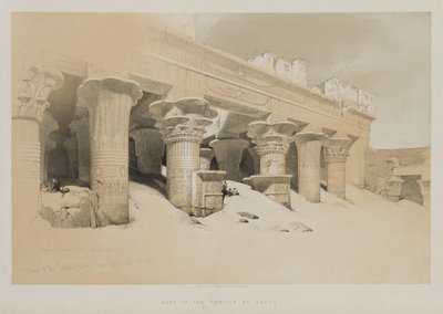 Egito e Núbia Volume I: Pórtico do Templo Edfou, Alto Egito de Louis Haghe