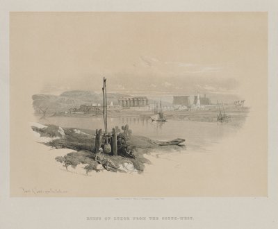 Egito e Núbia, Volume I: Ruínas de Luxor do sudoeste, 1846. de Louis Haghe