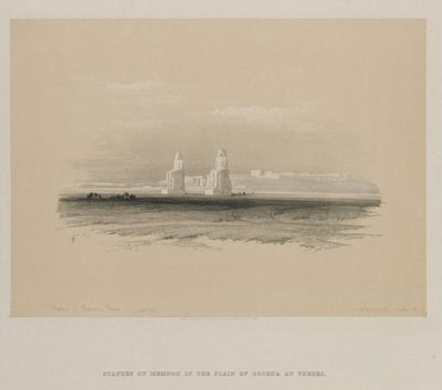 Egito e Núbia, Volume I: Estátuas de Memnon, Tebas, 1846. de Louis Haghe