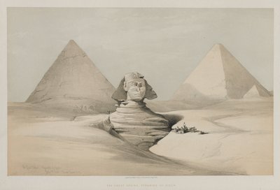 Egito e Núbia, Volume I: A Grande Esfinge, Pirâmides de Gezeeh, 1846. de Louis Haghe