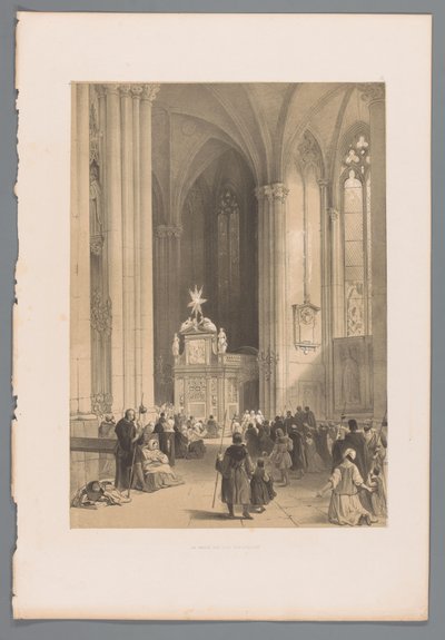 Vista do relicário dos três reis na Catedral de Colónia
La chasse des trois rois a Cologne (título sobre o objecto) de Louis Haghe