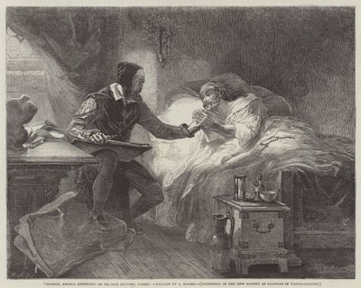 Michael Angelo participando em seu Sick Servant, Urbino de Louis Haghe
