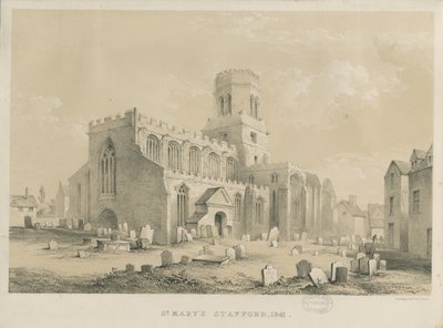 Stafford - Igreja de Santa Maria: litografia, 1841 de Louis Haghe