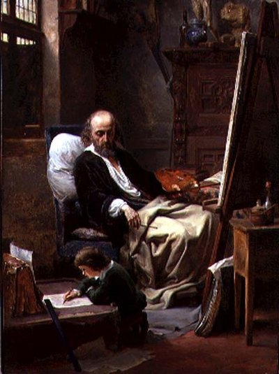 O Jovem Artista (óleo sobre tela) de Louis Haghe