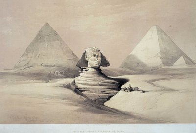 A grande esfinge, de Gizeh. Século XIX (litografia) de Louis Haghe