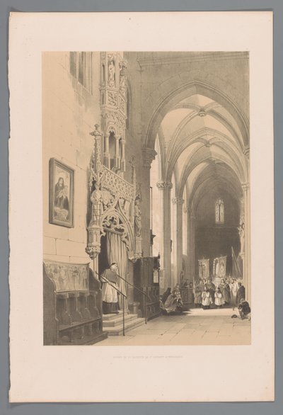 Entrada para a sacristia na Igreja de Saint Laurentius em Nuremberg Entrada para a sacristia de St. Laurent a Nuremberg (título no objeto) de Louis Haghe