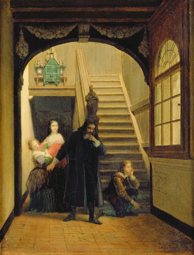Cena da Juventude de Blaise Pascal (1623-62) 1860-70 de Louis Hector Leroux