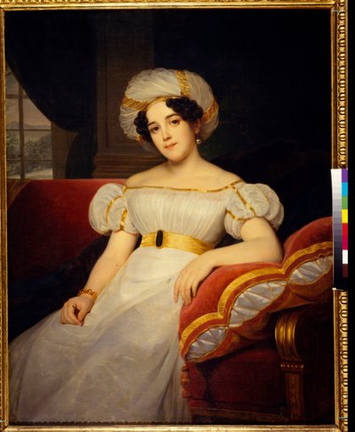Retrato da princesa Natalya Stepanovna Golitsyna, nascida Condessa Apraksina (1794-1890). Pintura de Louis Hersent (1777-1860), óleo sobre tela de Louis Hersent