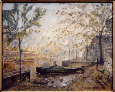Beira-rio. Pintura de Louis Carrand (1821-1899) de Louis Hilaire Carrand