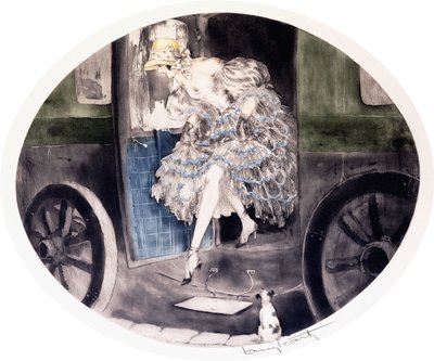 Alighting from the Carriage, c.1920-1930s (gravura e aquatint) de Louis Icart