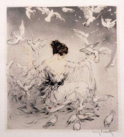 menina com pombas de Louis Icart