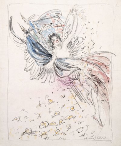 menina com bandeiras de Louis Icart