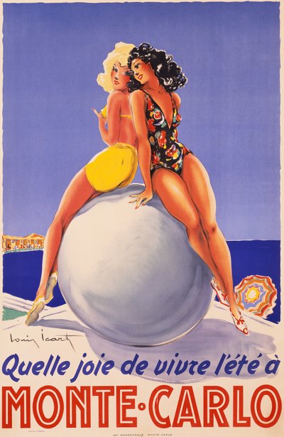 Monte Carlo, c.1948 (litografia a cores) de Louis Icart