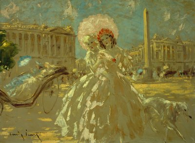 Place de la Concorde (óleo sobre tela) de Louis Icart