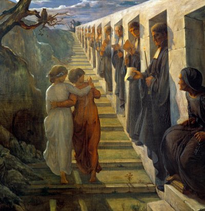O poema da alma; O caminho do mal. Quadro de Anne François Louis Janmot de Louis Janmot