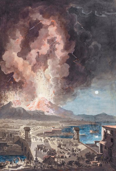 Erupção do Monte Vesúvio, Itália, em 1779. de Louis Jean (after) Desprez