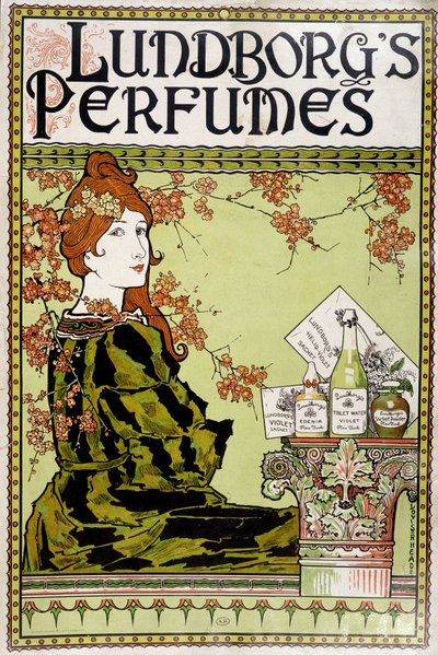 Avanço da fragrância "Lundborg" - por Rhead, v.1895 de Louis John Rhead