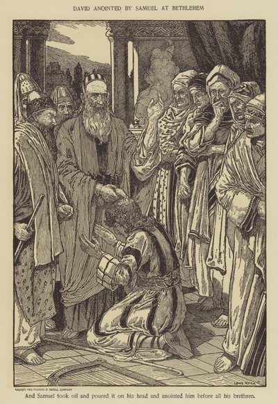 David ungido por Samuel em Belém de Louis John Rhead