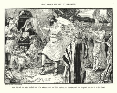 David leva a Arca para Jerusalém (litografia) de Louis John Rhead