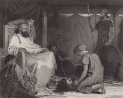 Davi trouxe perante Saul de Louis John Rhead