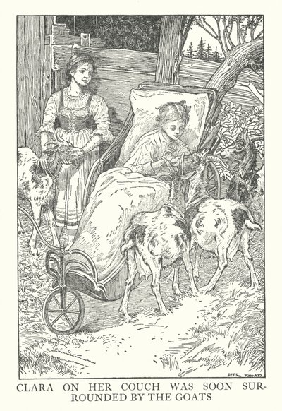 Ilustração para Heidi de Johanna Spyri (litografia) de Louis John Rhead